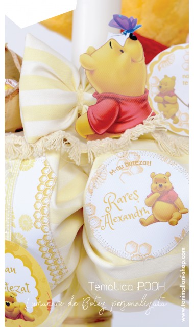 Lumanare de botez pentru baieti cu Winnie the Pooh, 65x4 cm, Honey  5